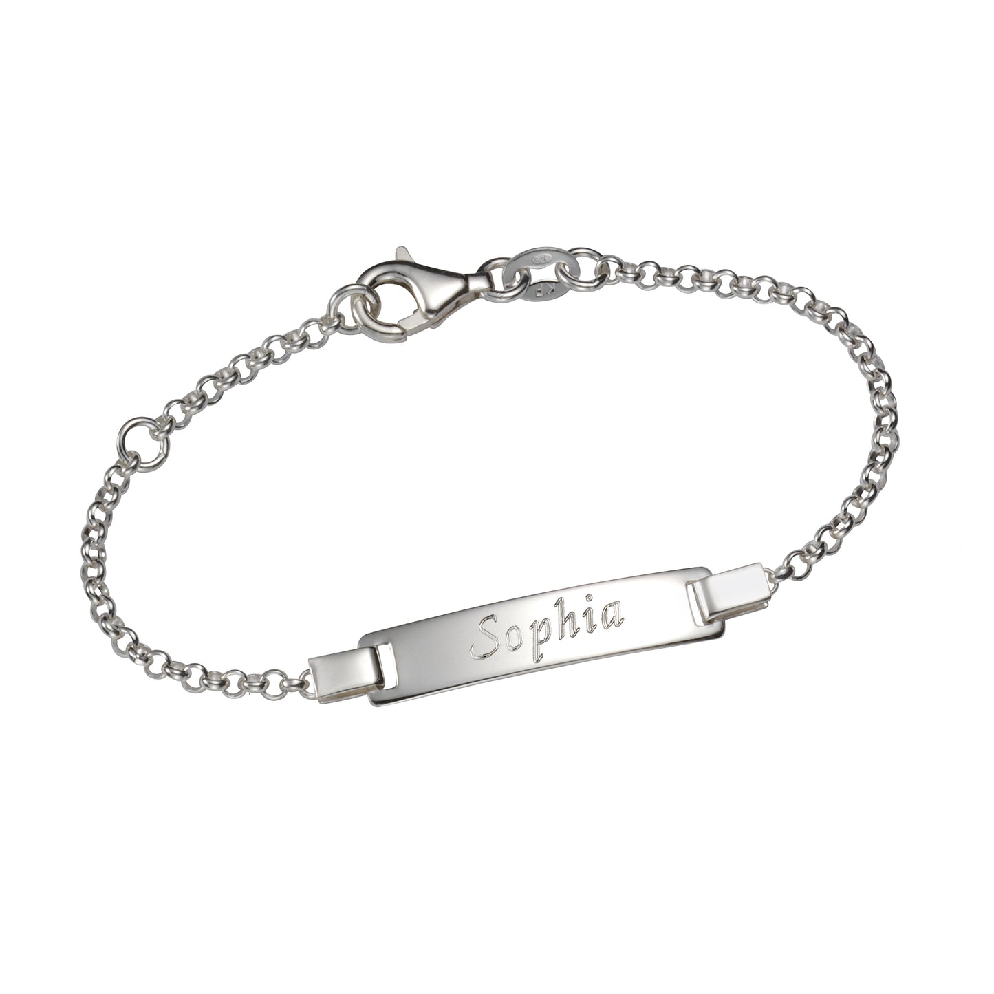 Armband 925 Sterling Silber glanz 18cm Gravur Namen 8 Buchstaben