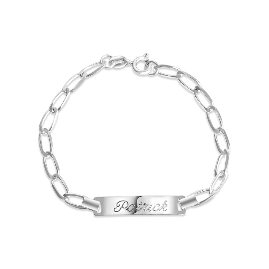 Armband 925 Sterling Silber glanz Gravur Namen 8 Buchstaben