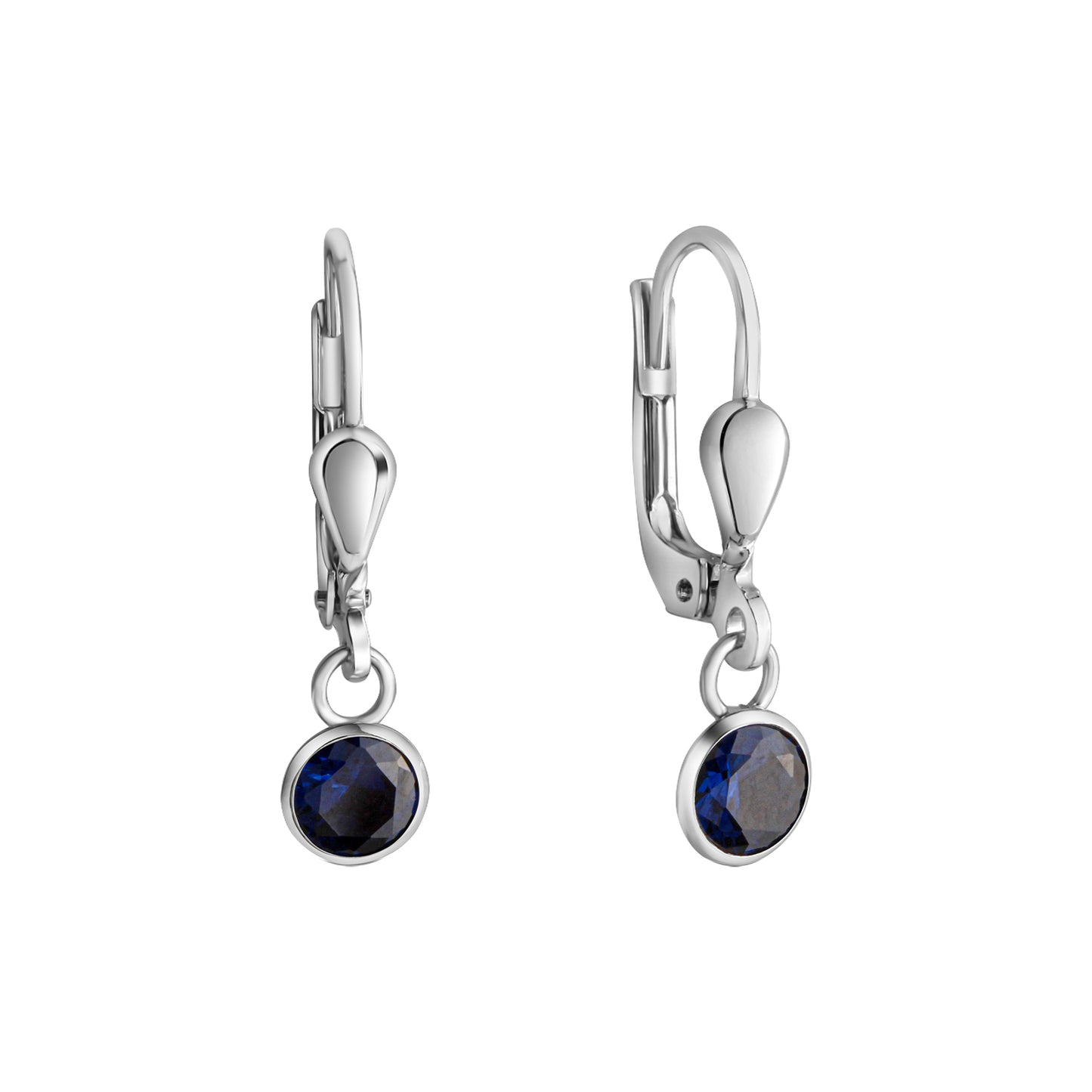 Ohrringe Silber 925 rhodiniert Zirkonia dunkelblau