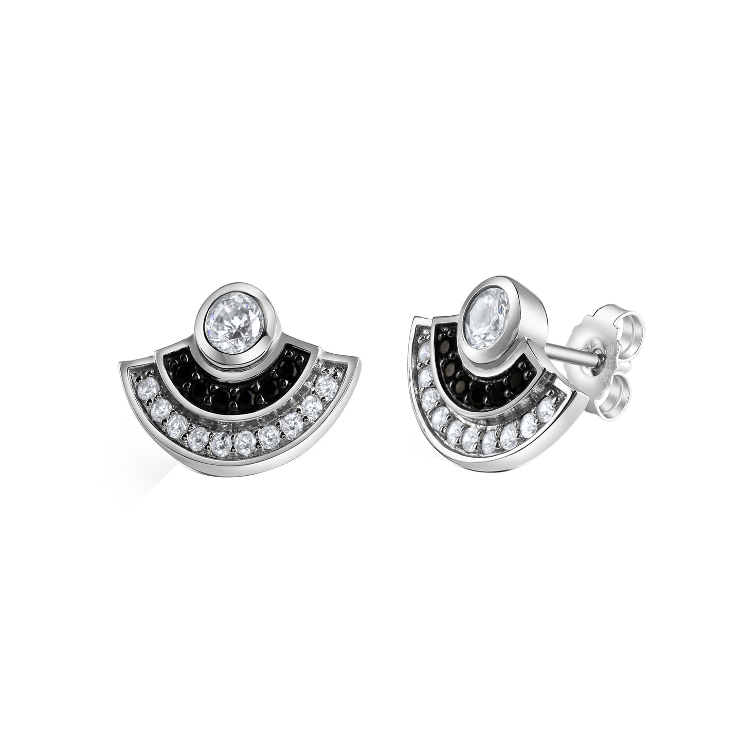 Ohrstecker 925-Sterling Silber rhodiniert Zirkonia