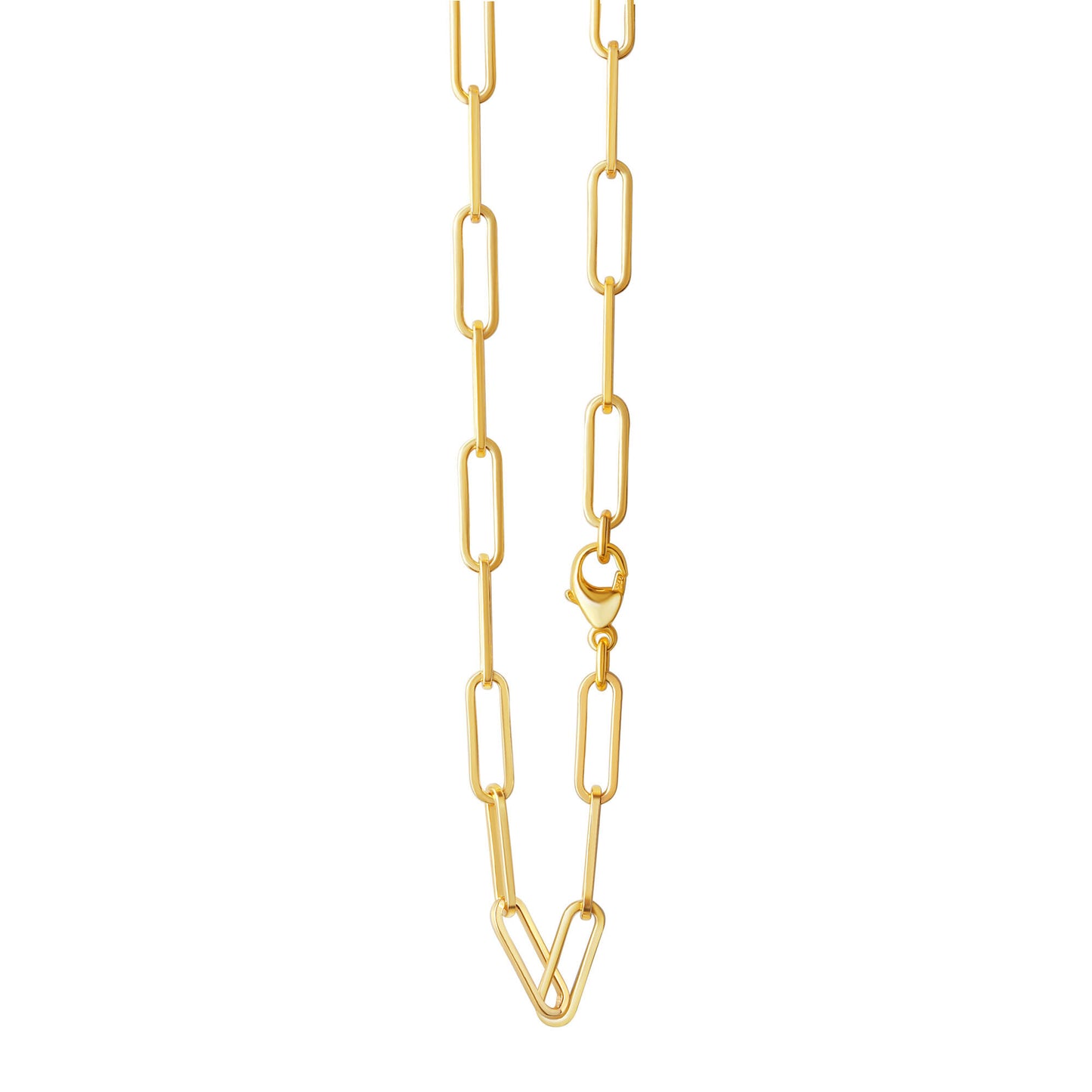 Collier 925/- Sterling Silber vergoldet Gliederkette 55 cm