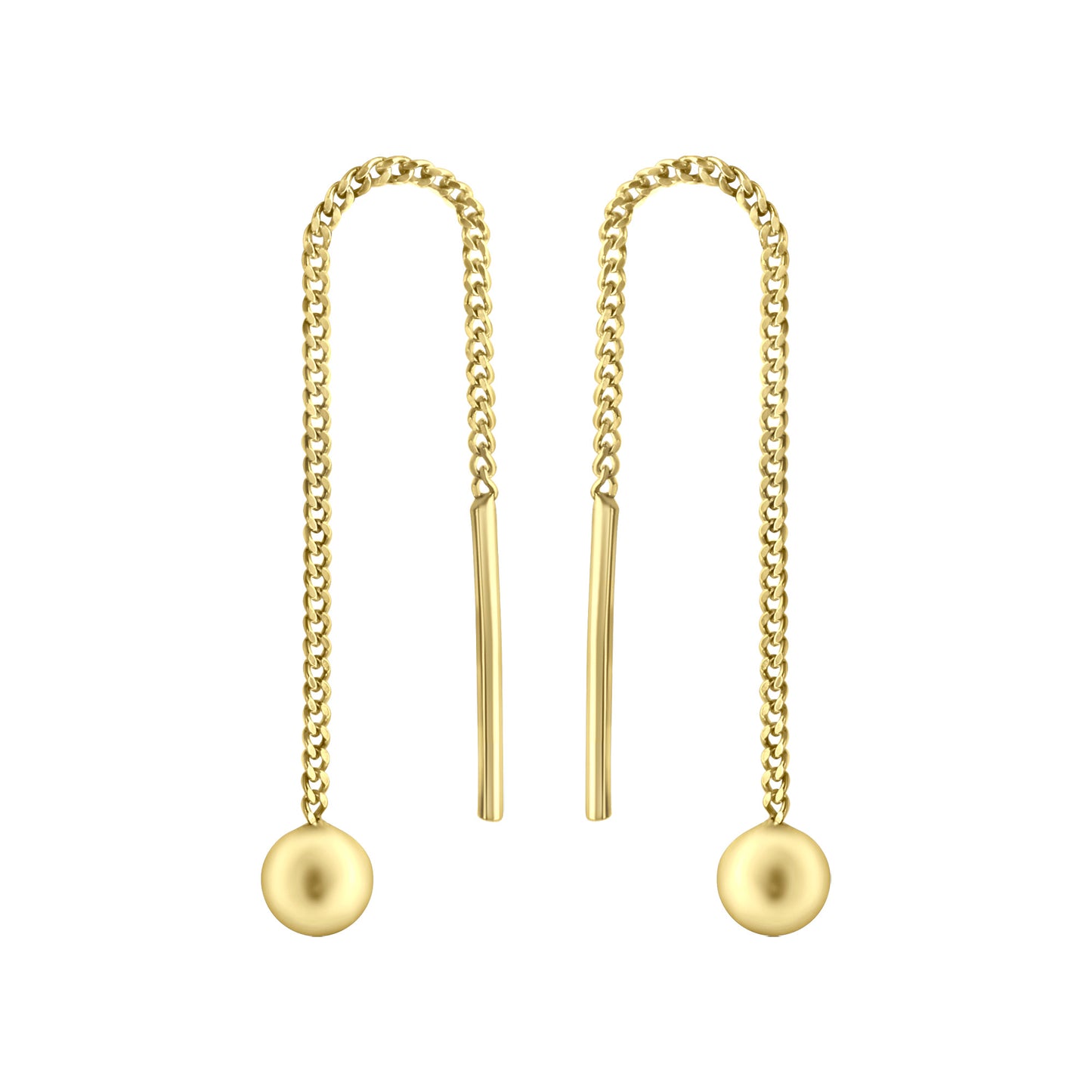 Durchzieh-Ohrringe 333/- Gelbgold glanz Kugel