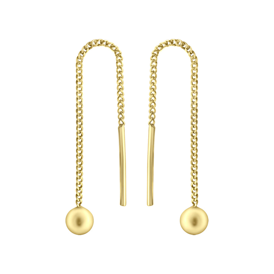 Durchzieh-Ohrringe 333/- Gelbgold glanz Kugel