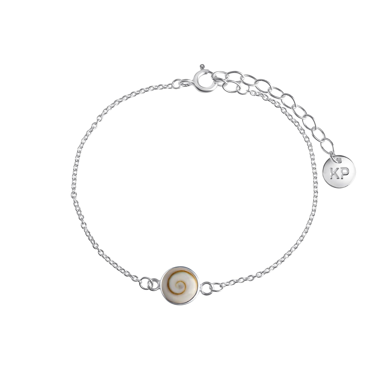Armband 925/- Silber weiß mit Muschel weiß