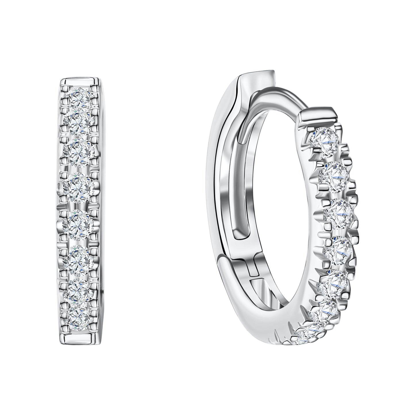 Klappcreolen 585/- Weißgold Zirkonia