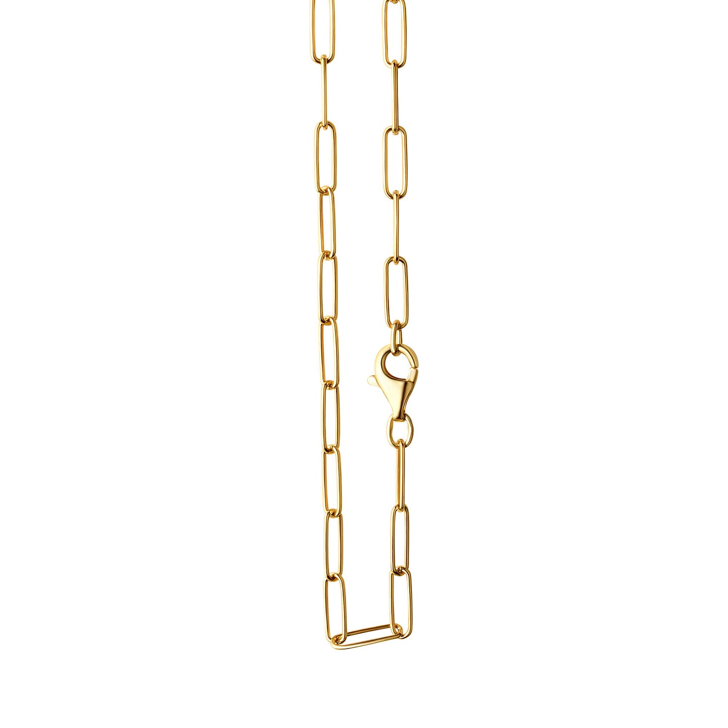 Collier 925/- Sterlingsilber vergoldet Gliederkette glanz 60 cm