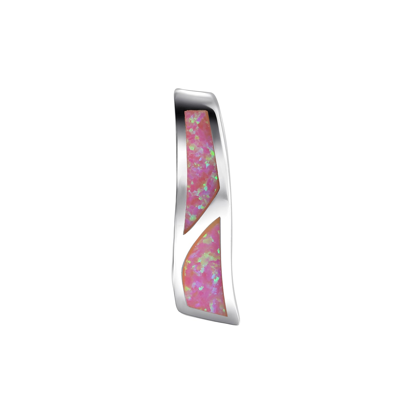 Anhänger 925-Sterling Silber rhodiniert synth. Opal pink