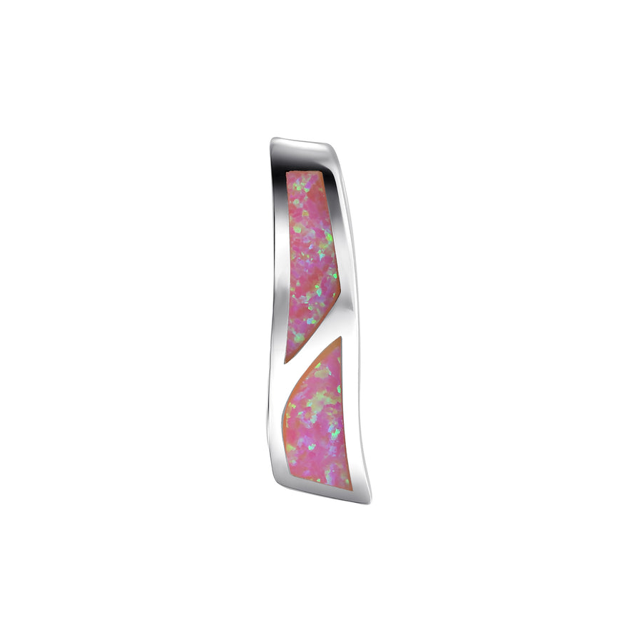 Anhänger 925-Sterling Silber rhodiniert synth. Opal pink