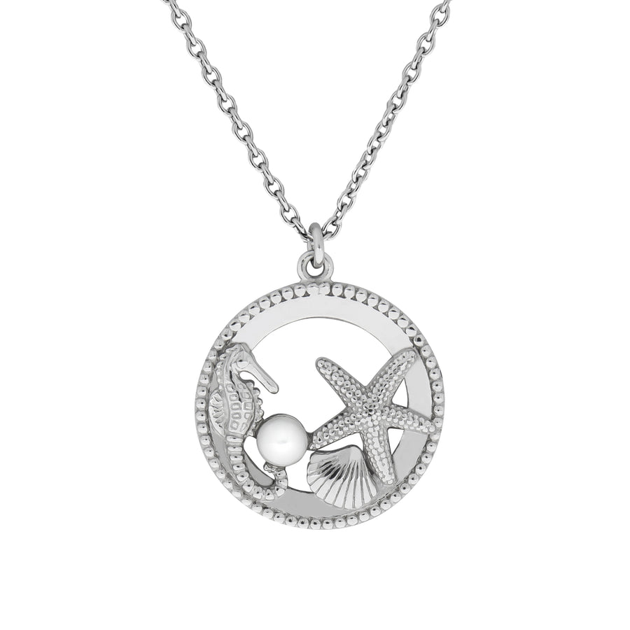 Anhänger mit Kette 925/- Sterling Silber rhodiniert Perle