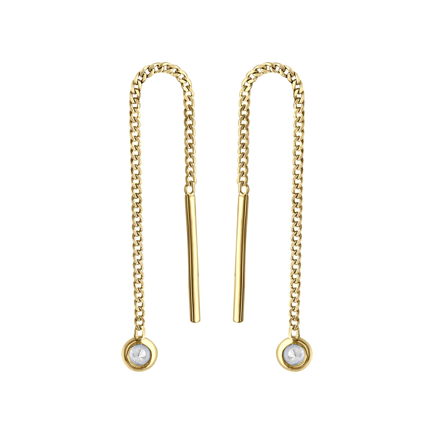 Durchzieh-Ohrringe 333/- Gelbgold Zirkonia