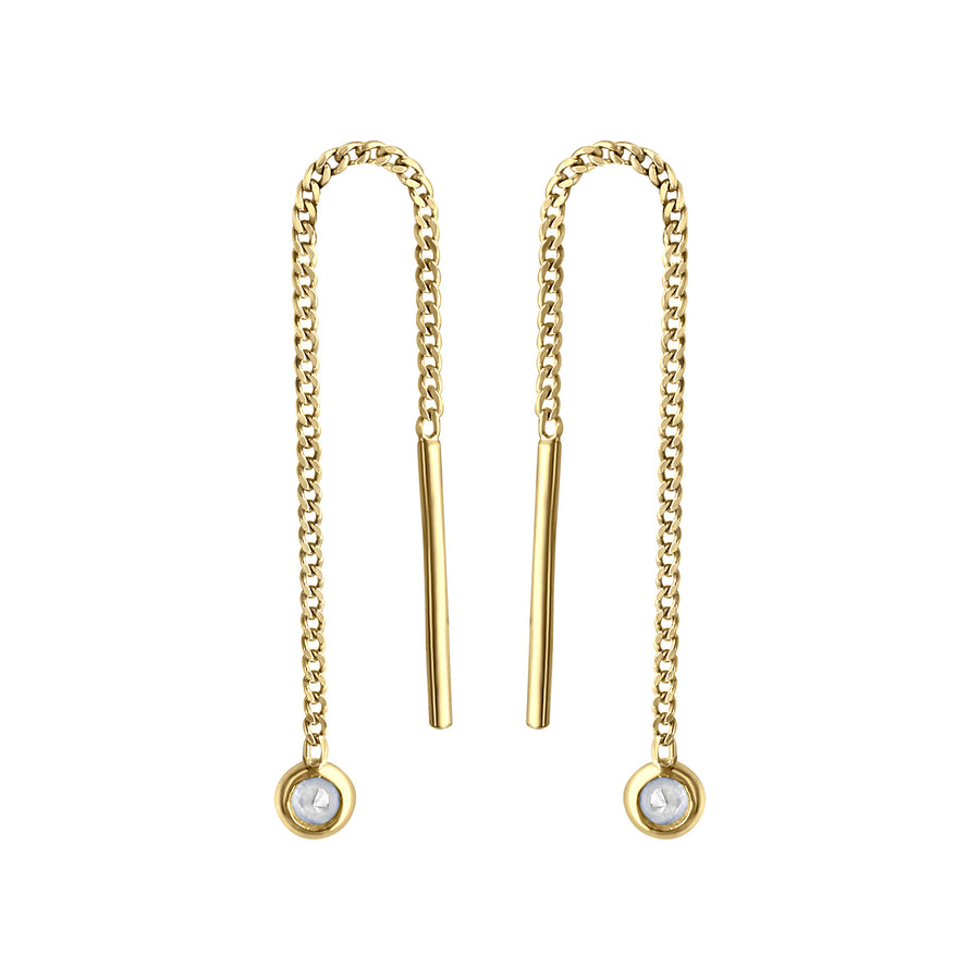 Durchzieh-Ohrringe 333/- Gelbgold Zirkonia