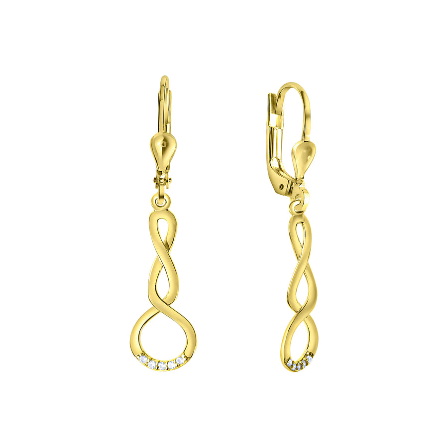 Ohrhänger 375- Gelbgold glanz mit Zirkonia