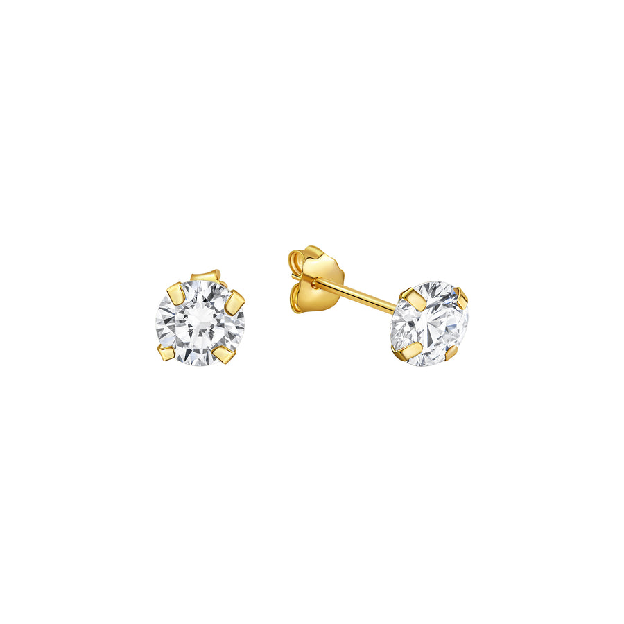 Ohrringe Gold 333 mit weißen Zirkonia-Steinen 5mm