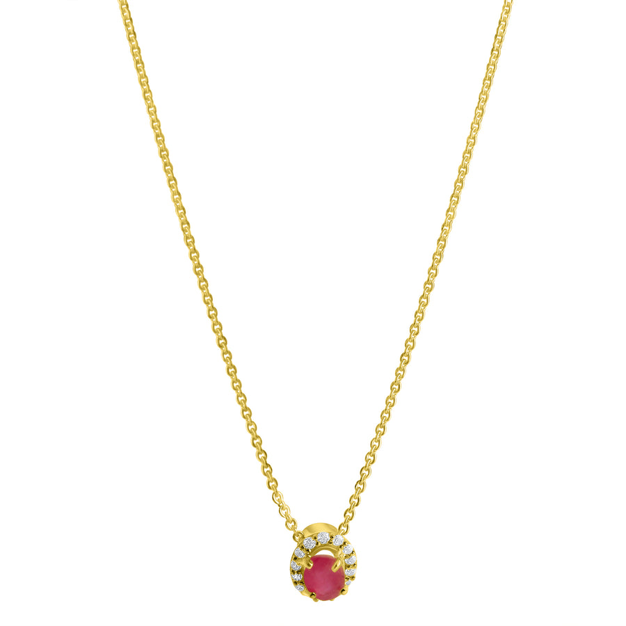 Collier 333/- Gelbgold glanz Rubin/Zirkonia