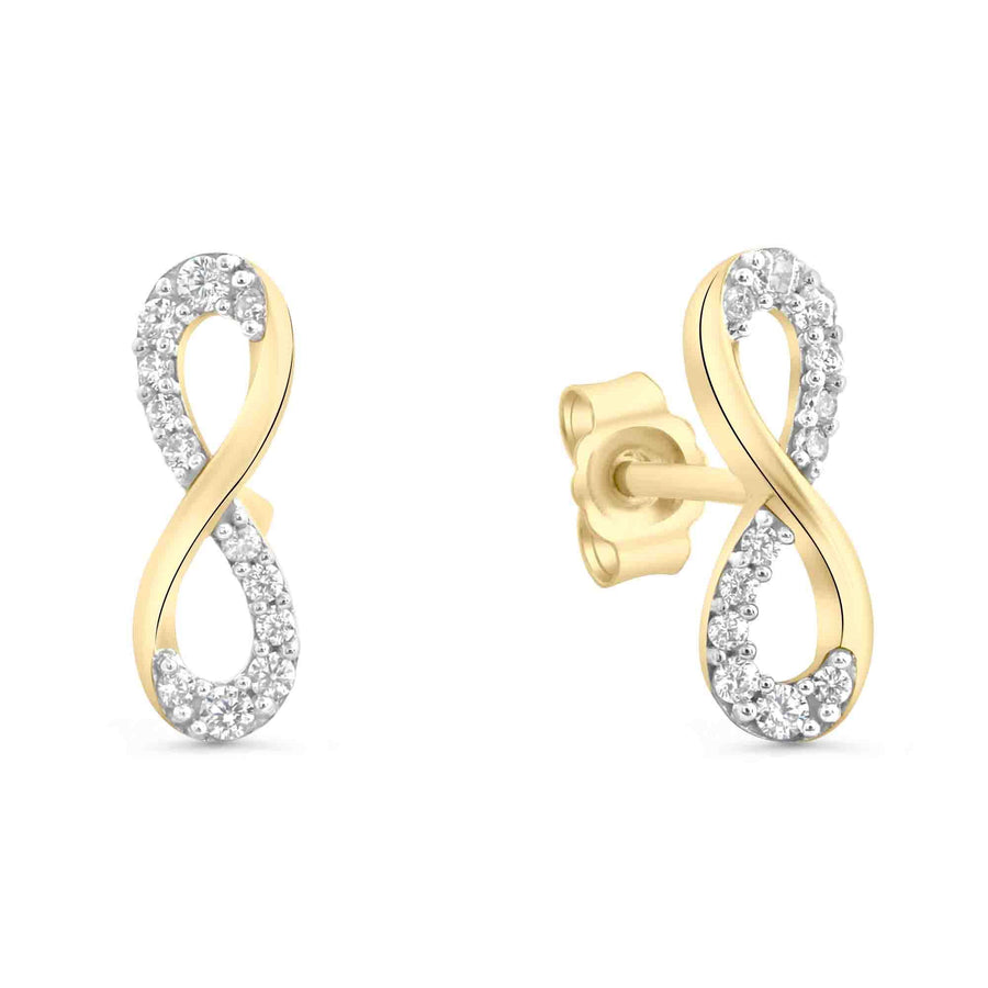 Ohrstecker 333/- Gelbgold glanz bicolorZirkonia Infinity