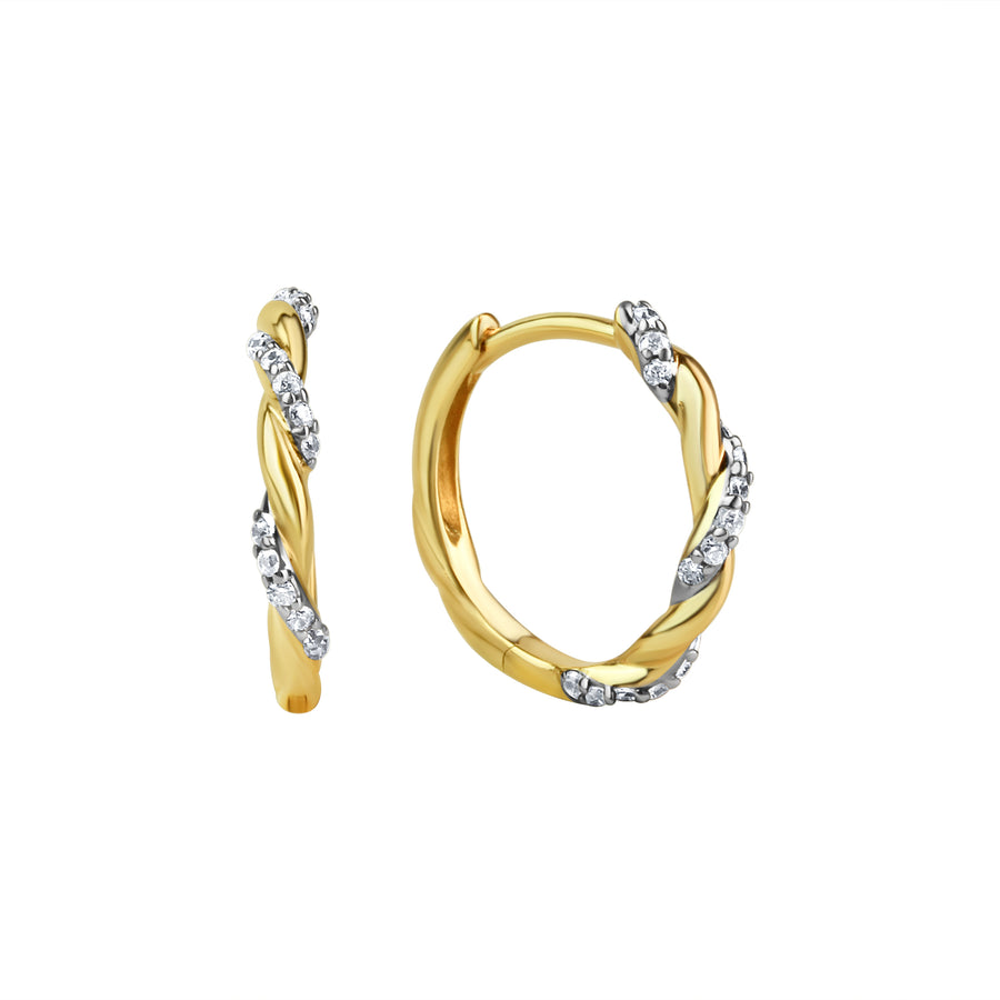 Creolen 333/- Gelbgold bicolor Zirkonia