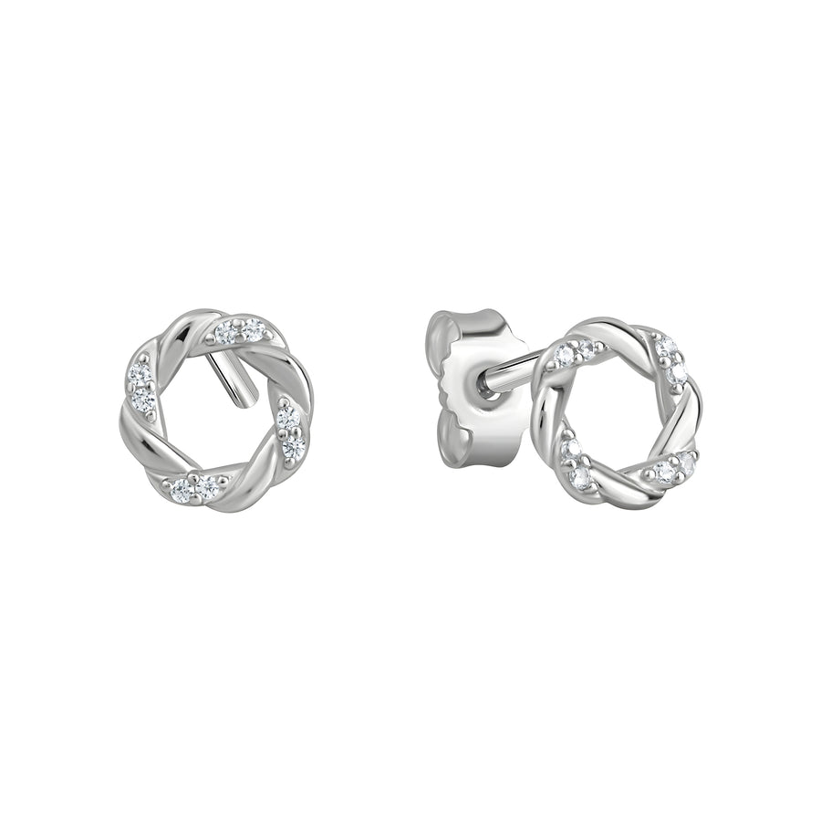 Ohrstecker 925/- Sterling Silber rhodiniert glanz Zirkonia