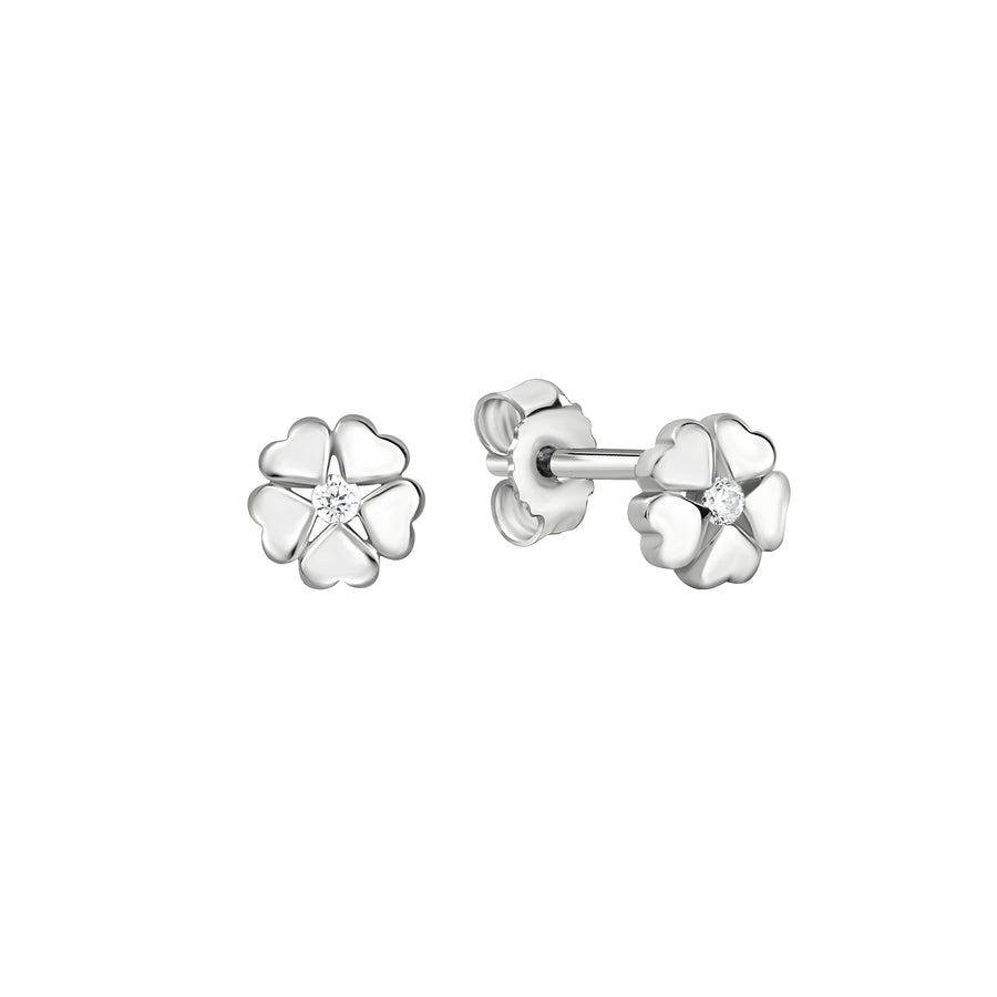 Ohrstecker 925/- Sterling Silber rhodiniert Herz glanz