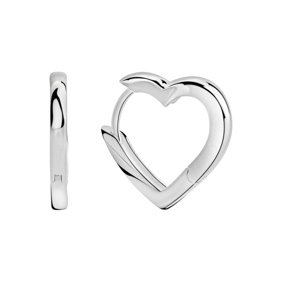 Creolen 925/- Sterling Silber rhodiniert Herz