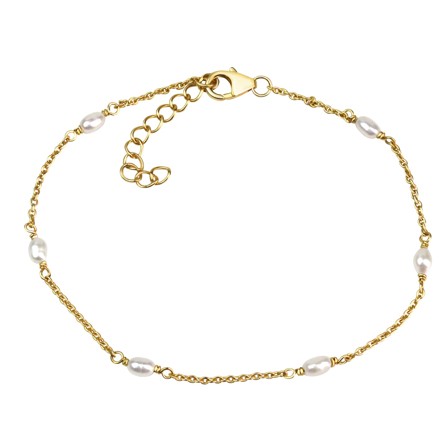 Armband 925/- Sterling Silber vergoldet Perle