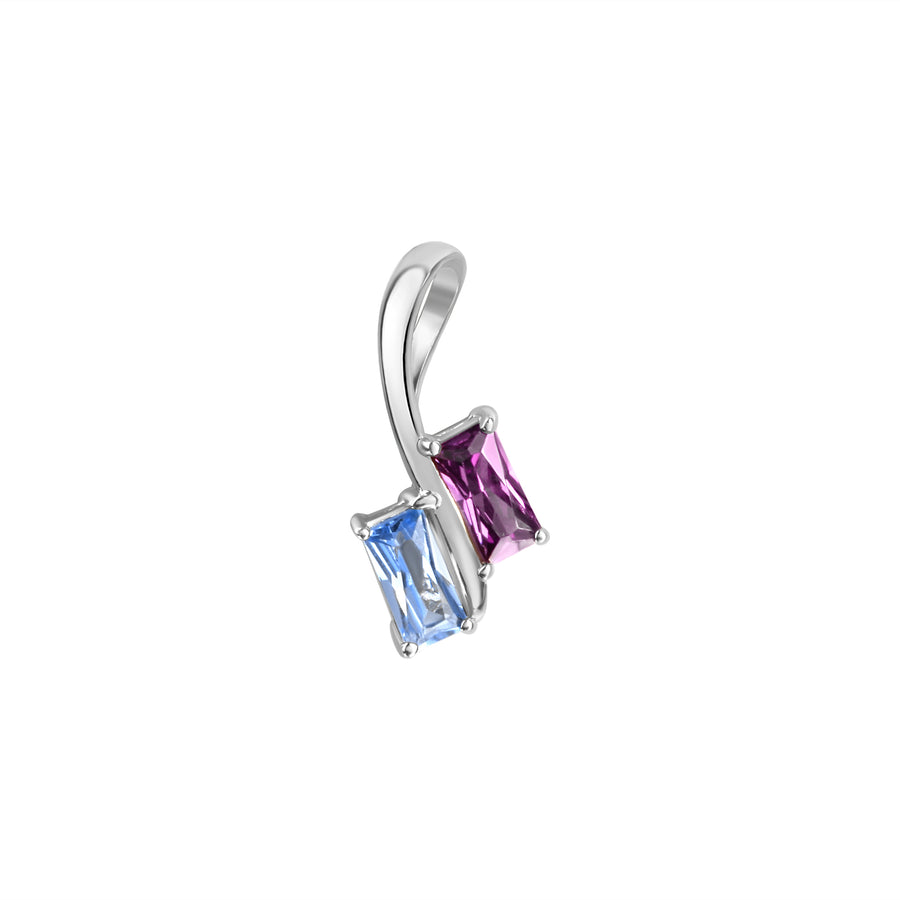 Anhänger 925/- Sterling Silber rhodiniert synth.Spinell und Zirkonia