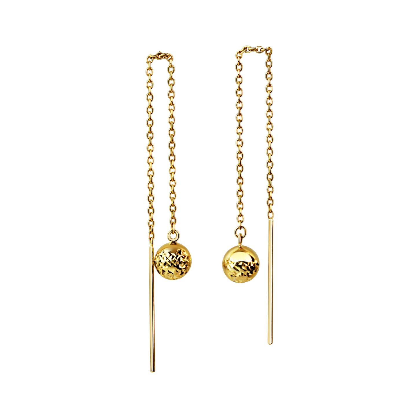 Ohrhänger 375/- Gelbgold glanz diamantiert Kugel