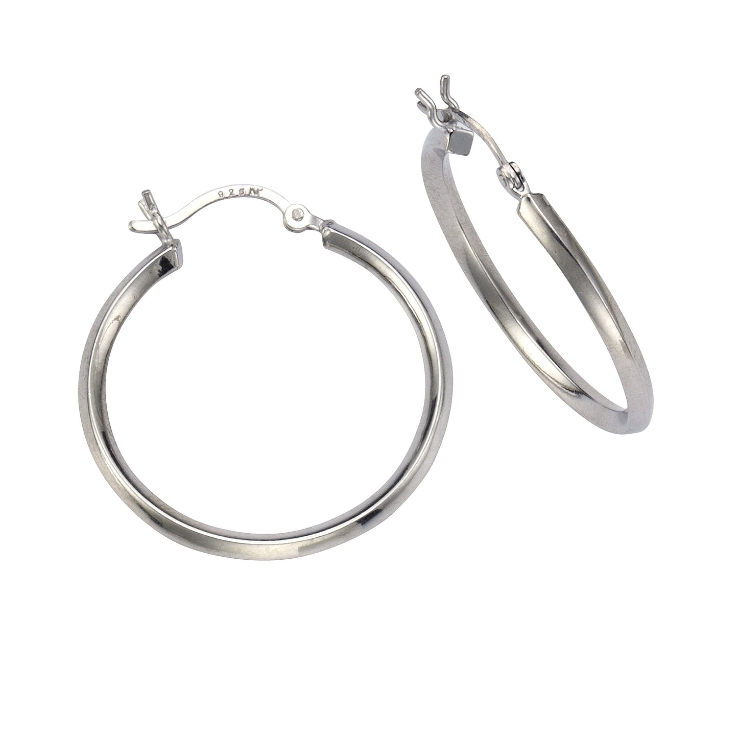 Creolen 925/- Sterling Silber rhodiniert Ø 30mm