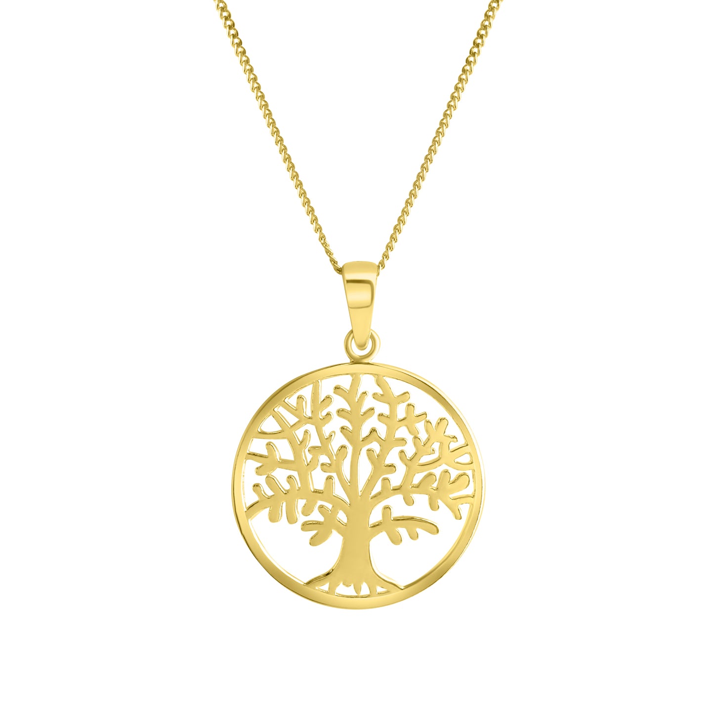 Anhänger mit Kette 925/- Sterling Silber vergoldet Lebensbaum