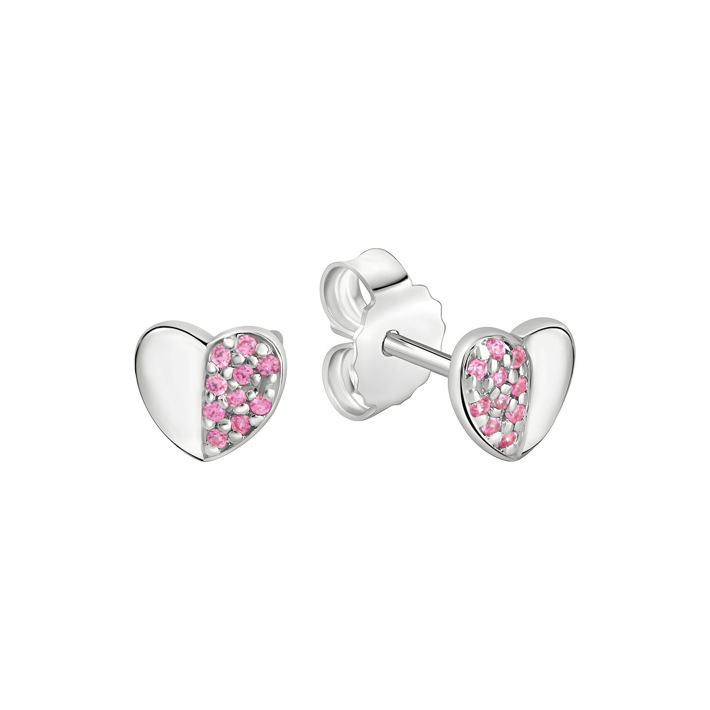 Ohrstecker 925/- Sterling Silber rhodiniert Herz