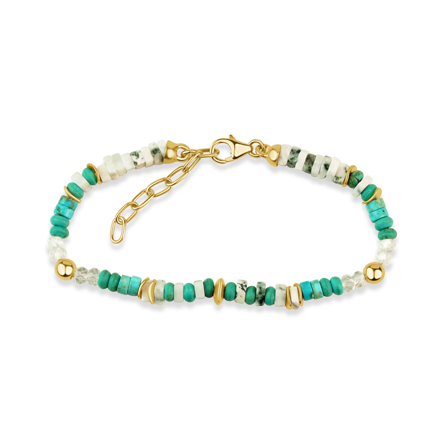 Armband 925/- Sterling Silber vergoldet Türkis/Jaspis