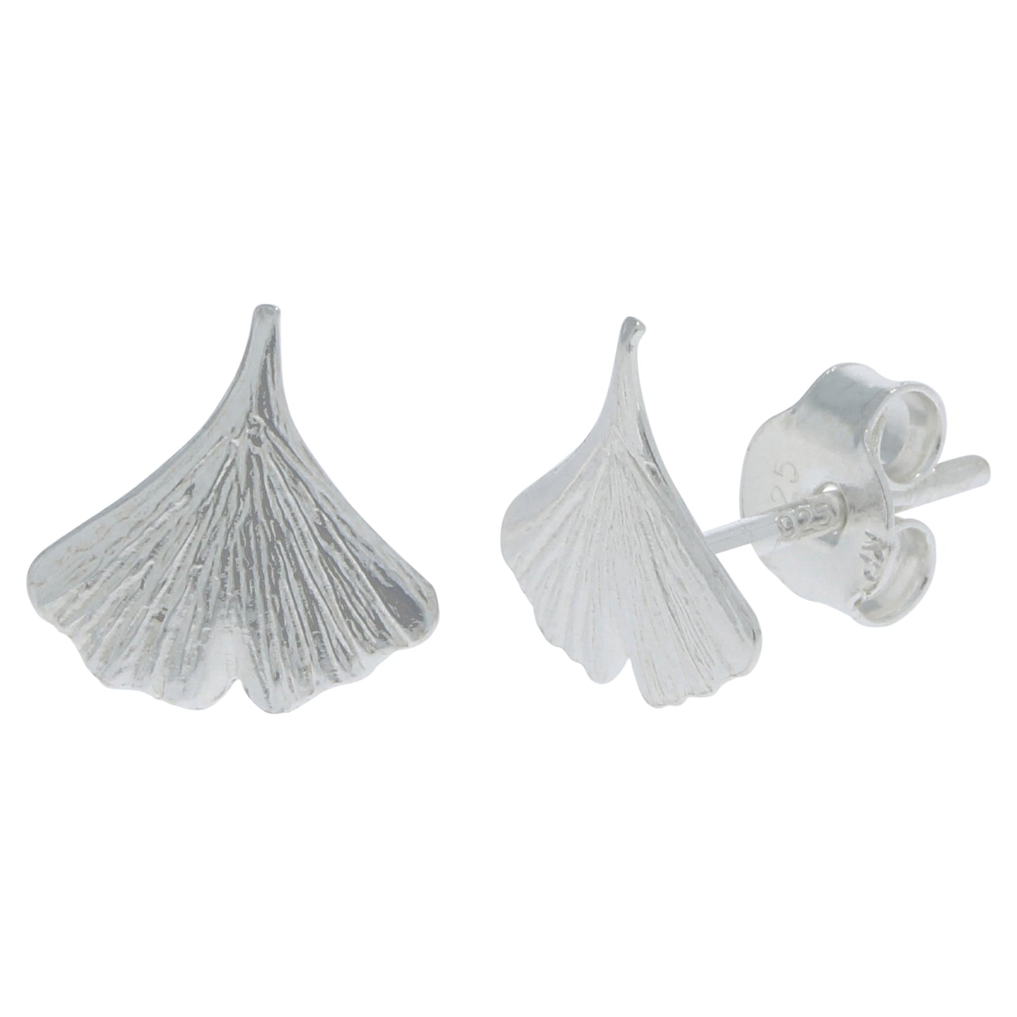 Ohrstecker 925/- Sterling Silber rhodiniert Gingko
