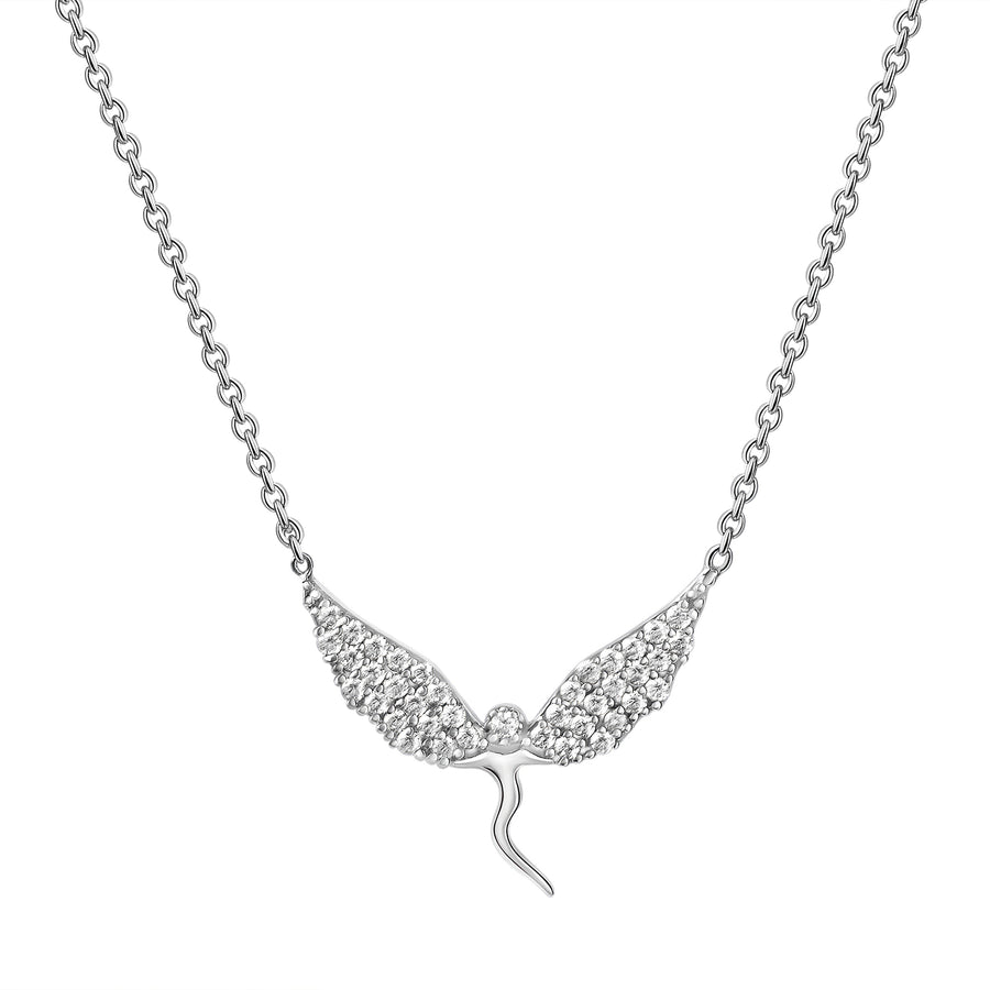 Anhänger mit Kette 925/- Sterling Silber rhodiniert Elfe