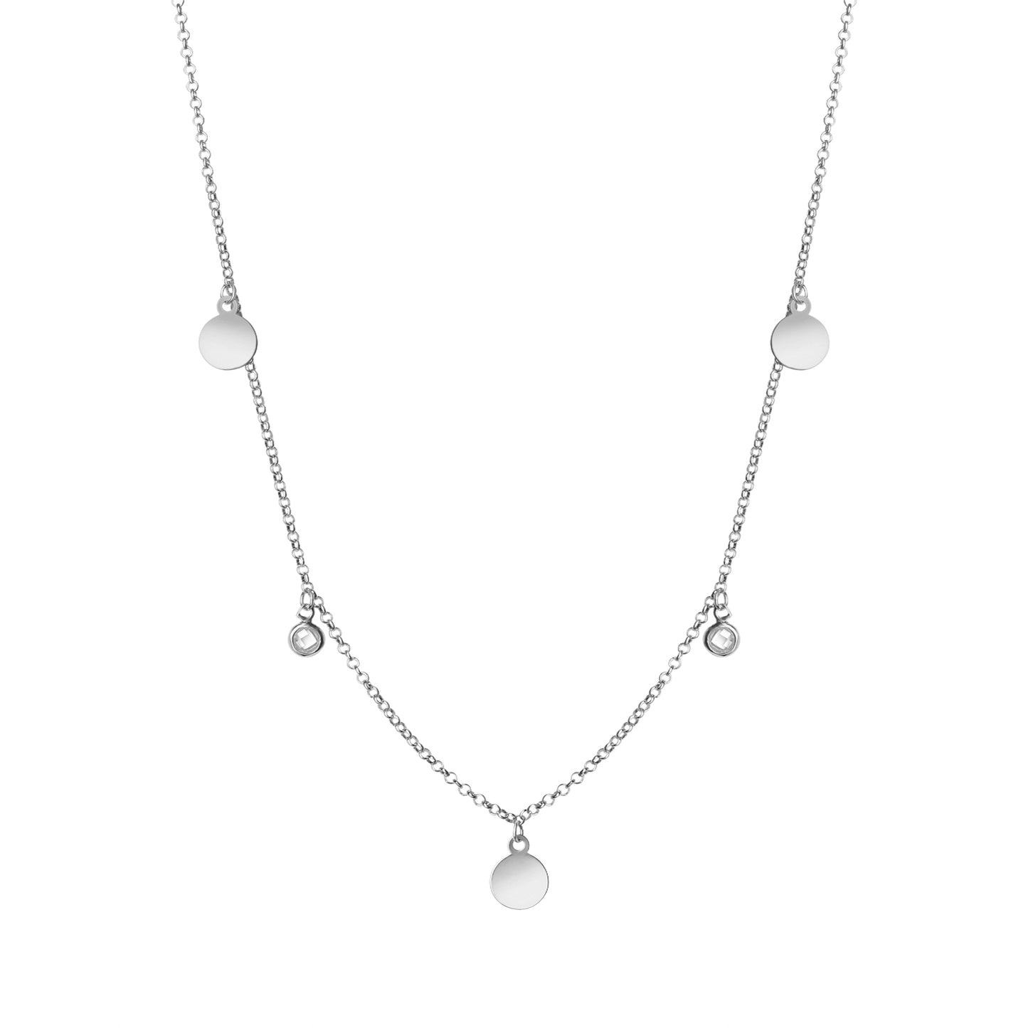 Kette 925/- Sterling Silber rhodiniert Zirkonia