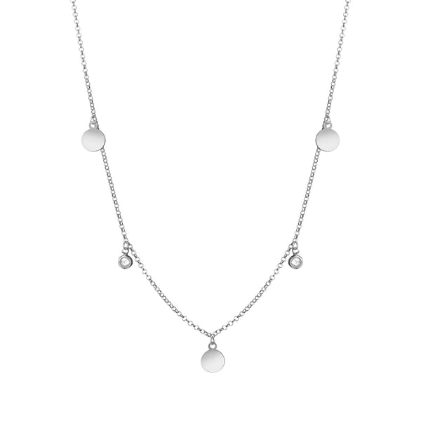 Kette 925/- Sterling Silber rhodiniert Zirkonia
