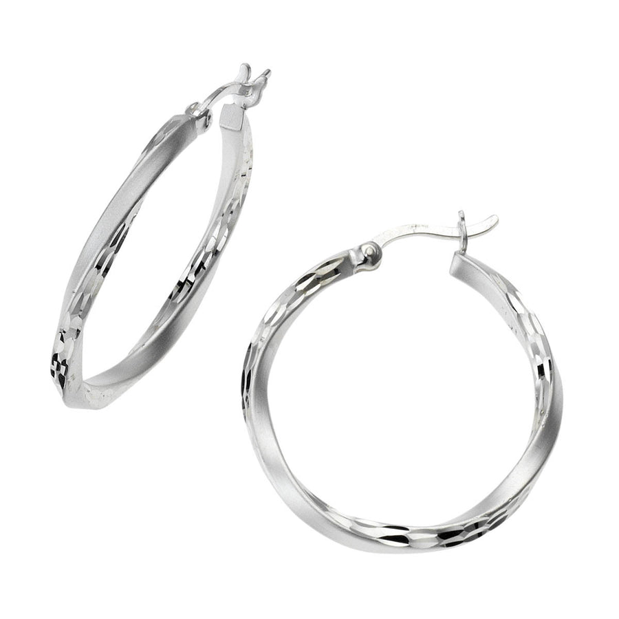 Creolen 925 Silber diamantiert 2,5cm