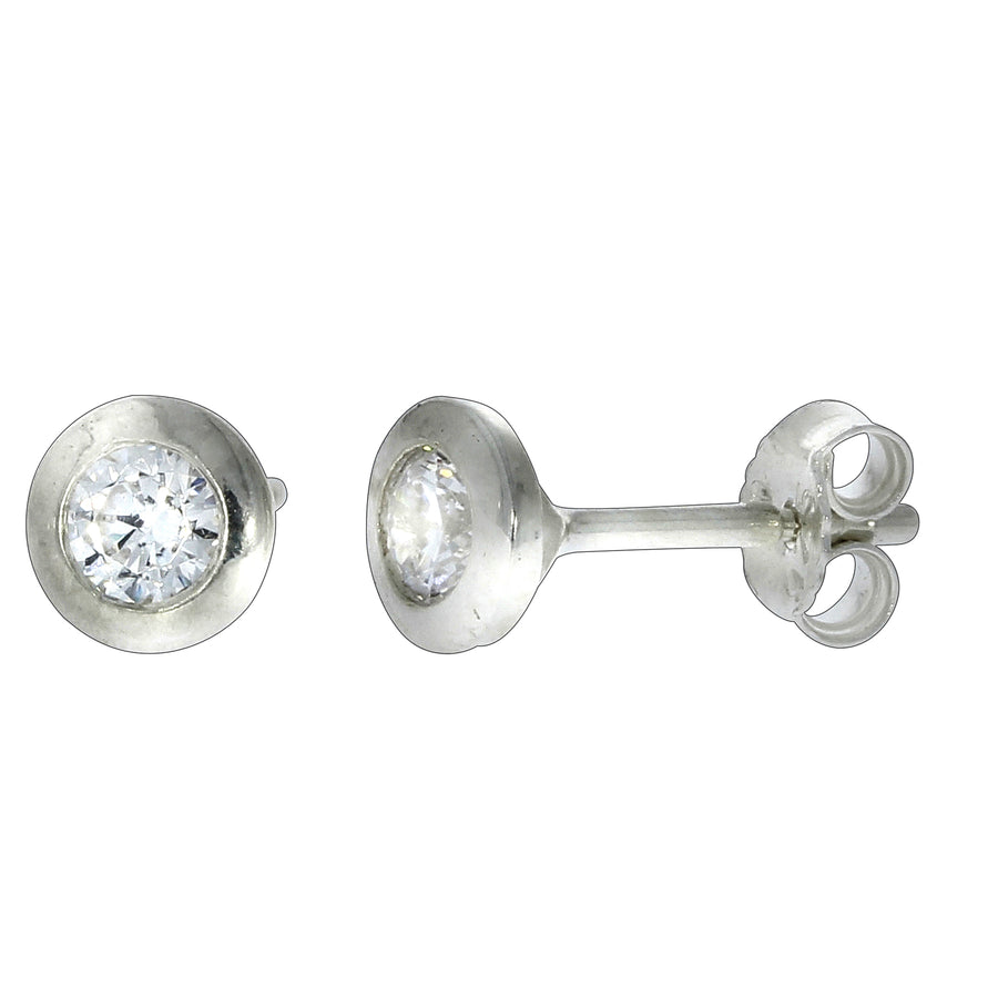 Ohrstecker Silber 925 rhodiniert Zirkonia