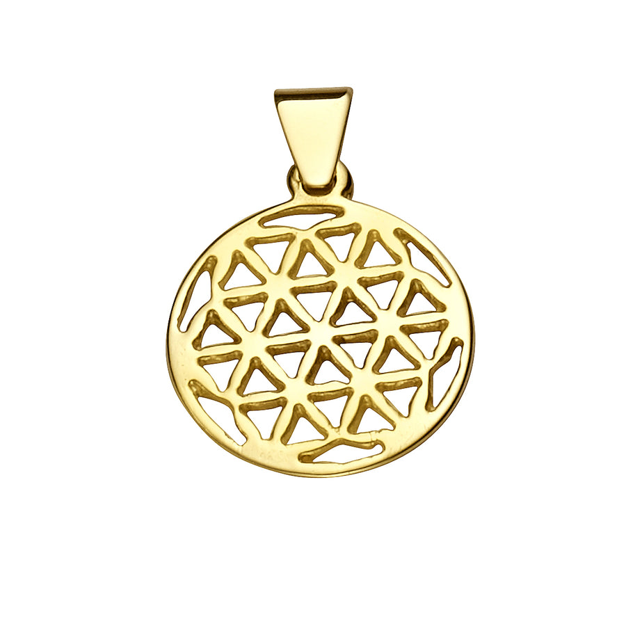 Anhänger 333 Gold Motiv Blume des Lebens