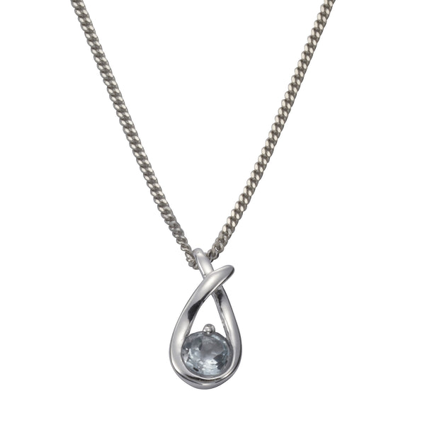 Anhänger+Kette 925/- Sterling Silber Blautopas