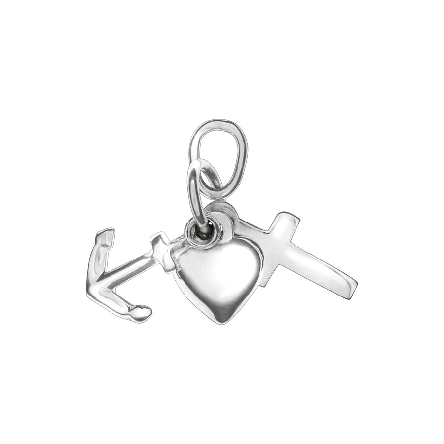 Anhänger 925 Silber Herz, Kreuz, Anker