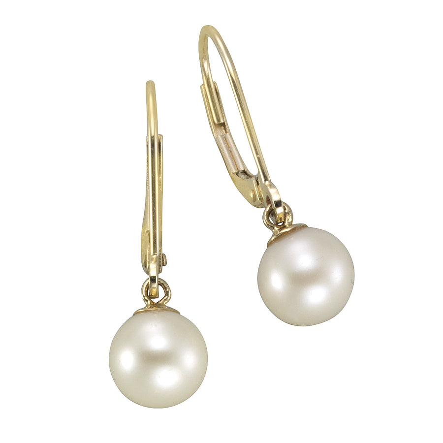 Ohrhänger 375 Gold Perlen weiß 7-7,5mm