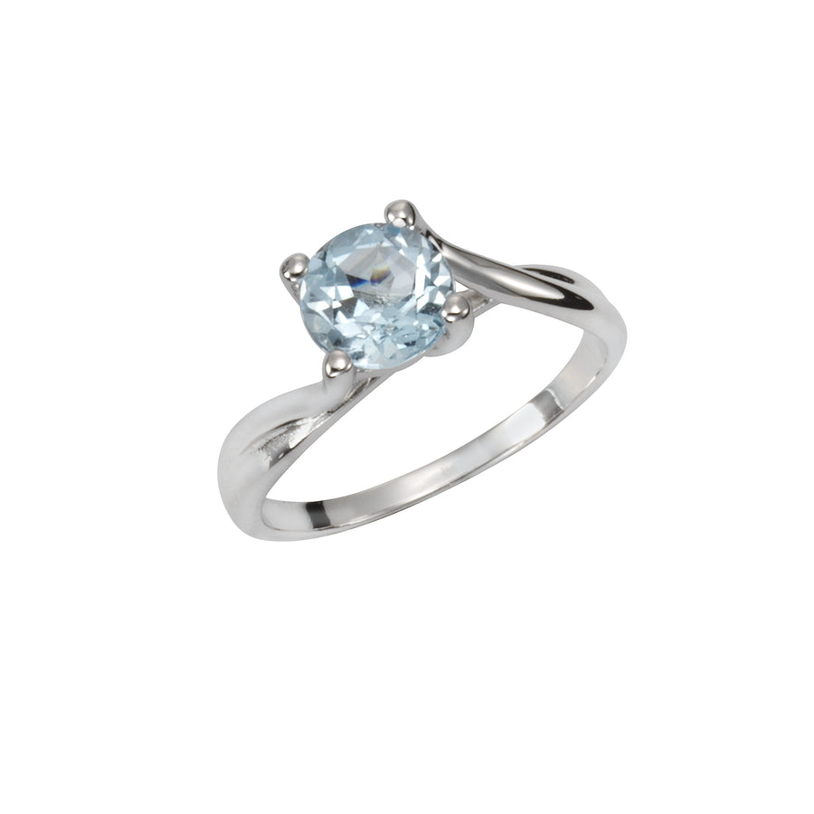 Azzurra Ring – 925 Sterlingsilber rhodiniert mit Blautopas (behandelt)