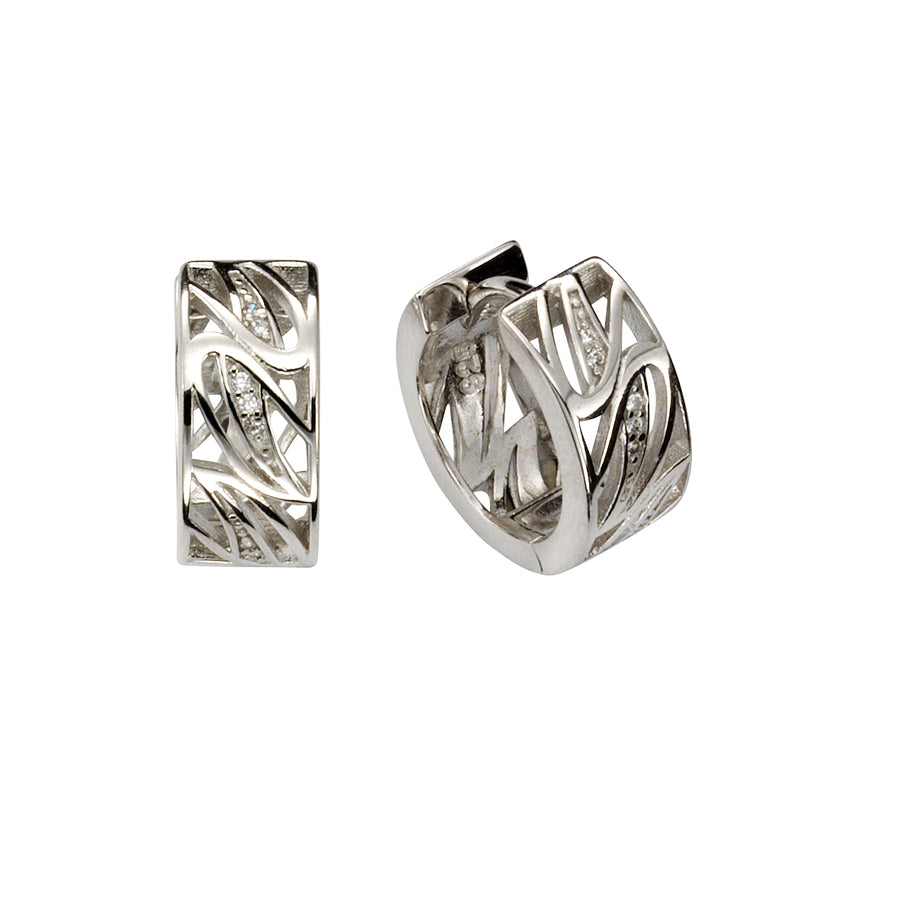 Klappcreolen 925 Silber 14x Zirkonia