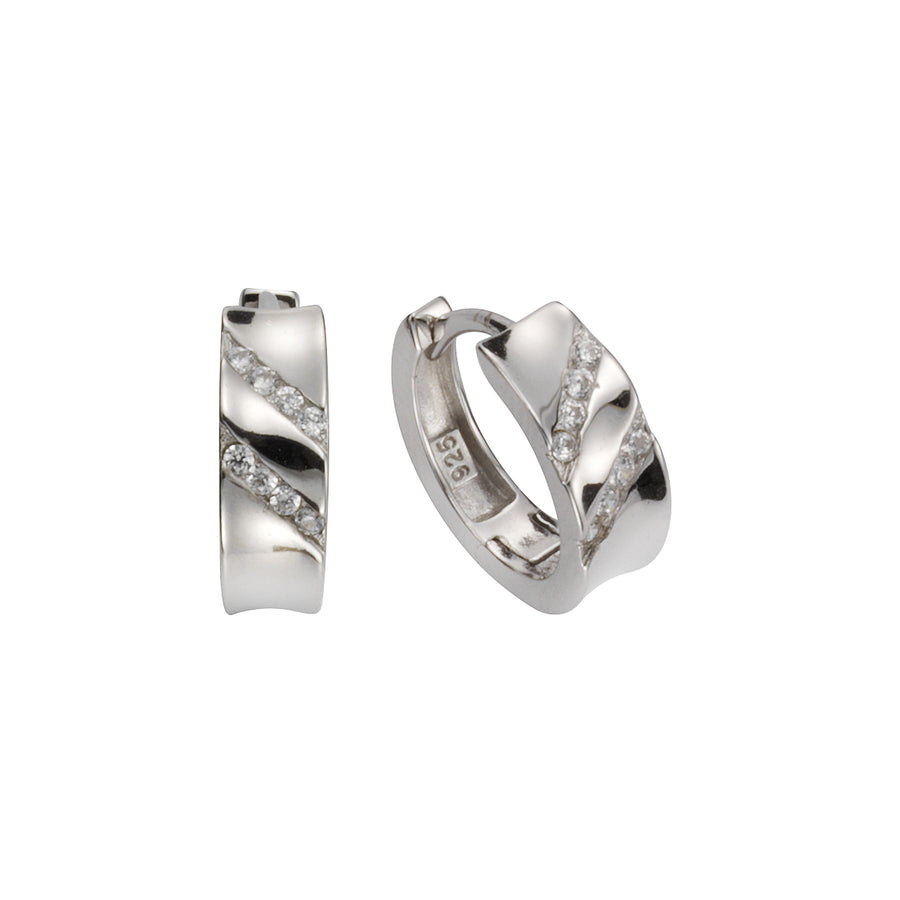 Klappcreolen 925 Silber 16x Zirkonia