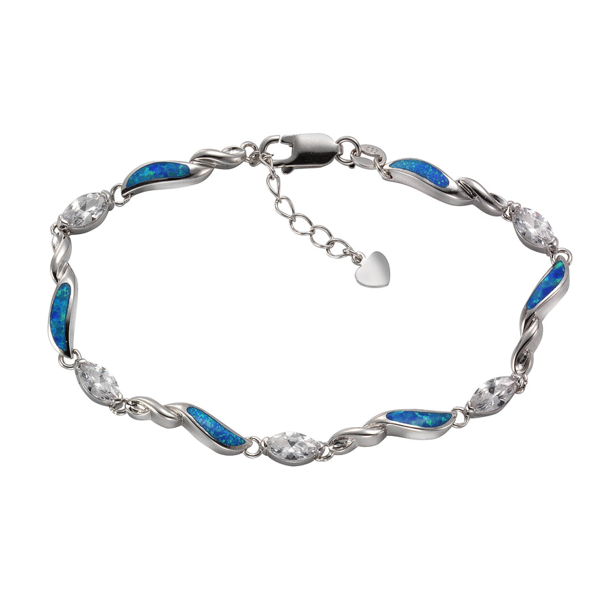 Armband 925/- Sterling Silber synth. Opal Zirkonia