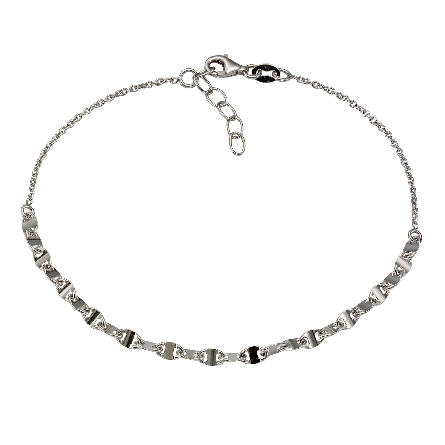 Fusskette 925 Silber rhodiniert glanz