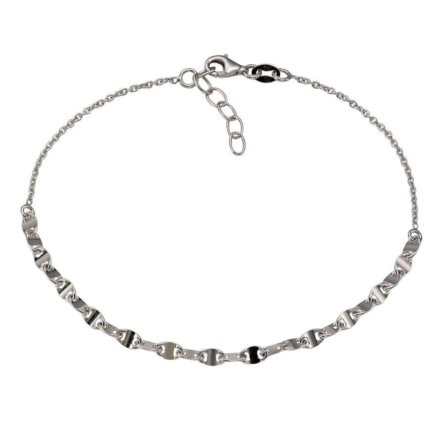 Fusskette 925 Silber rhodiniert glanz
