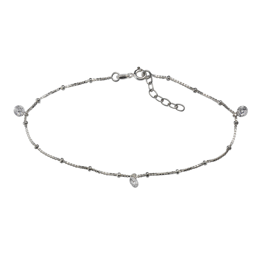 Calma Fußkette – 925 Sterlingsilber mit Zirkonia