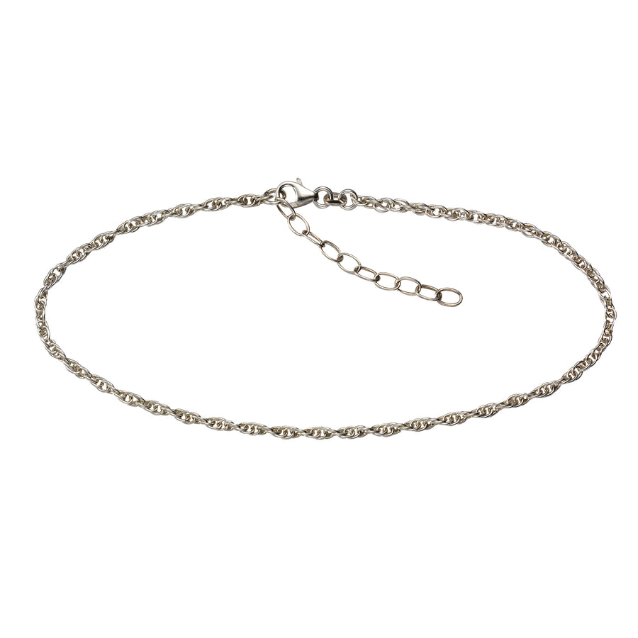 Fusskette 925 Silber rhodiniert Ankerkette