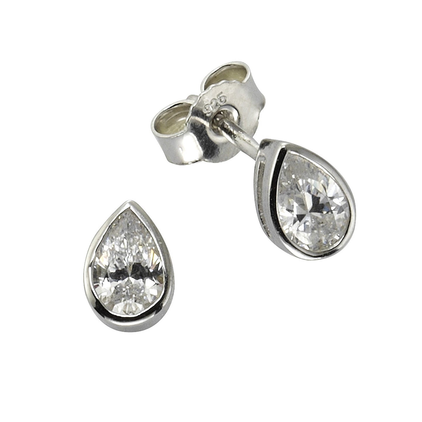 Ohrstecker 925/- Sterling Silber Zirkonia weiß