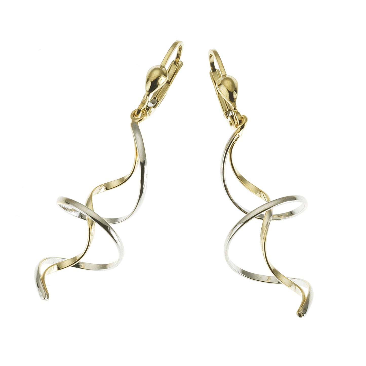 Ohrringe 333 Gold zweifarbig Spirale